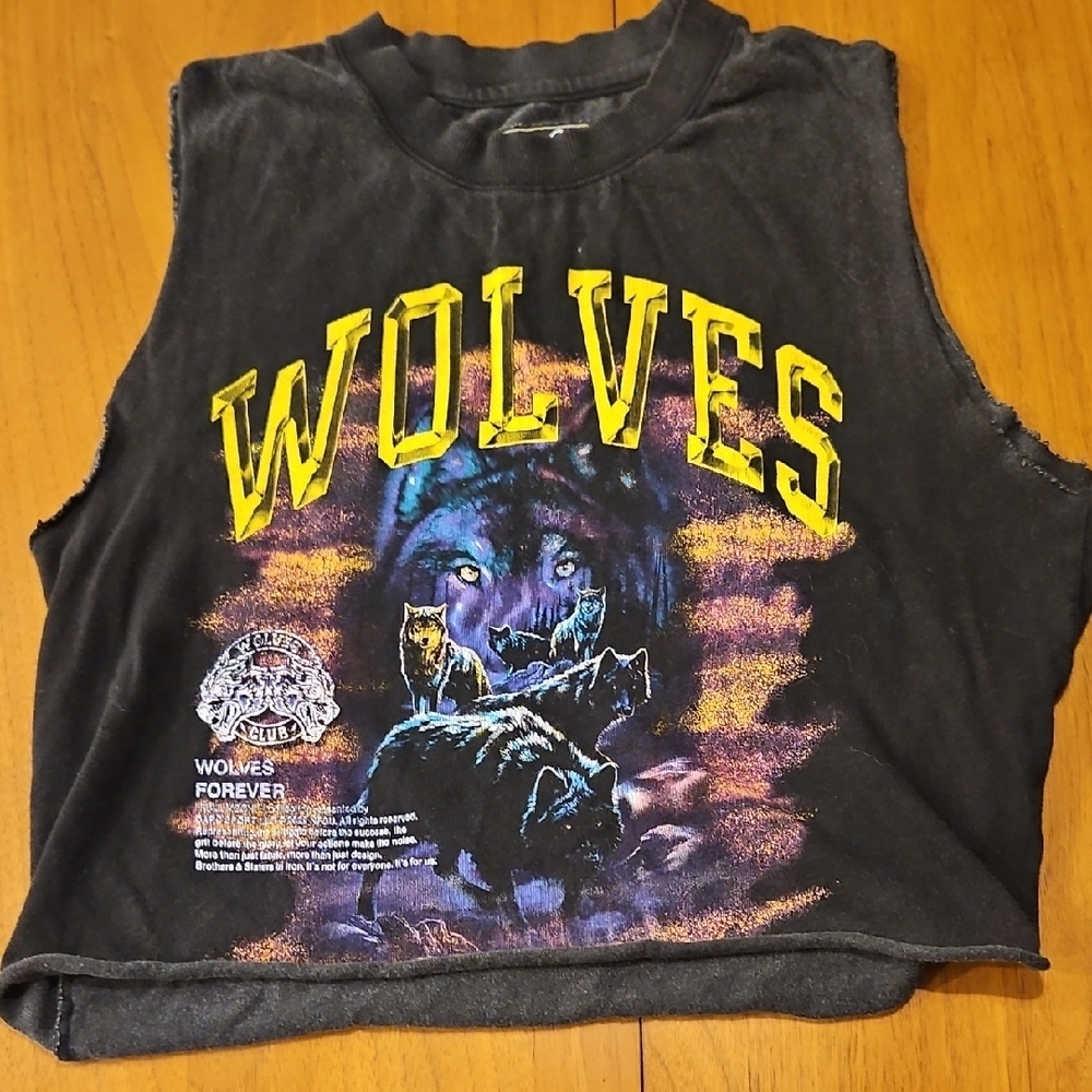 Black Wolves Graphic Kids Tank Top